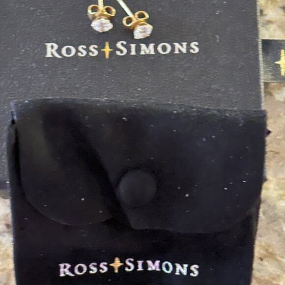 Ross-Simons Round CZ Stud Earrings in 14kt Yellow Gold - Picture 3 of 7